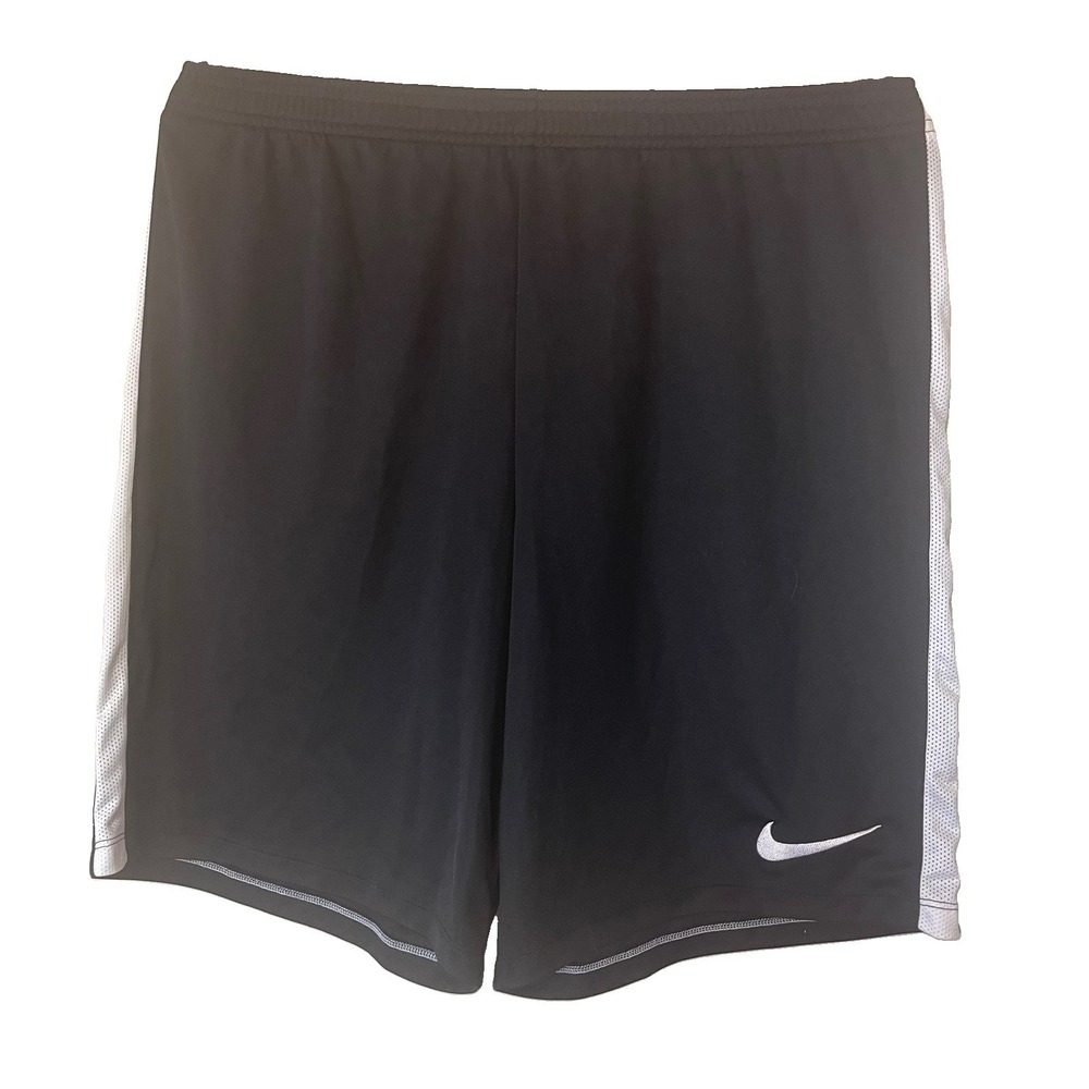 NIKE Men's Dri-Fit Basketball Shorts Black/White Size XL Mesh Drawstring